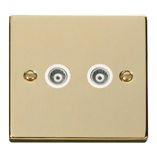 VPBR159WH Deco Twin Isolated Coaxial Socket Outlet
