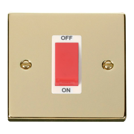 VPBR200WH Deco 1 Gang 45A DP Switch - White