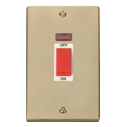 VPBR203WH Deco 2 Gang 45A DP Switch With Neon - Wh
