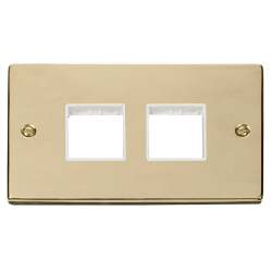 VPBR404WH Deco 2 Gang Plate (2 x 2) Aperture - Whi