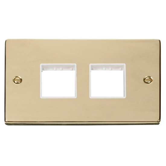 VPBR404WH Deco 2 Gang Plate (2 x 2) Aperture - Whi