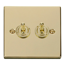 VPBR422 Deco 2 Gang 2 Way 10AX Toggle Switch