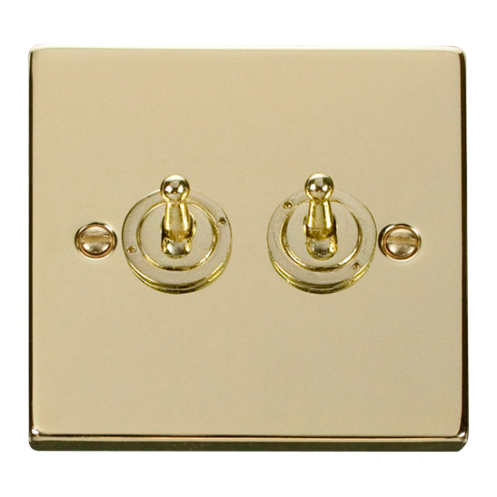 VPBR422 Deco 2 Gang 2 Way 10AX Toggle Switch