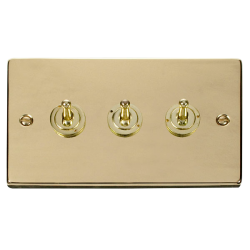 VPBR423 Deco 3 Gang 2 Way 10AX Toggle Switch