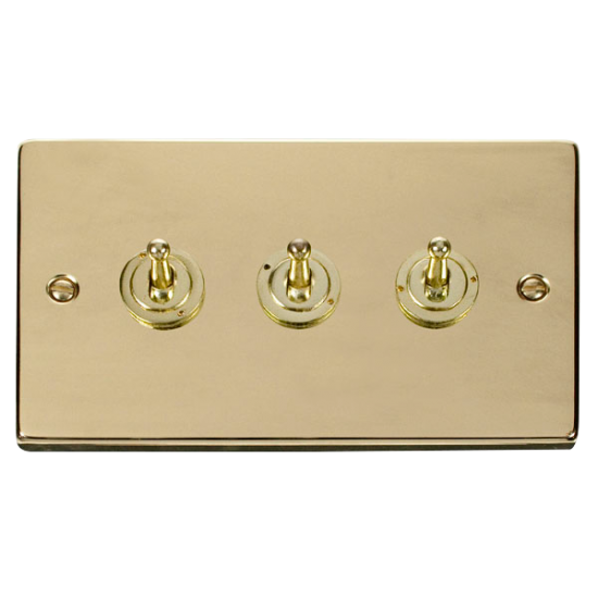 VPBR423 Deco 3 Gang 2 Way 10AX Toggle Switch