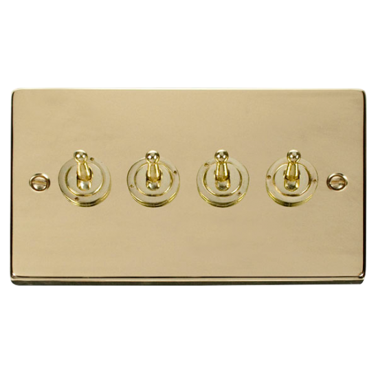 VPBR424 Deco 4 Gang 2 Way 10AX Toggle Switch
