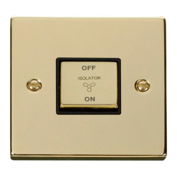 VPBR520BK Deco 10A 1 Gang 'Ingot' 3 Pole Fan Isola