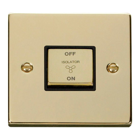 VPBR520BK Deco 10A 1 Gang 'Ingot' 3 Pole Fan Isola