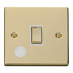 VPBR522WH Deco 20A 1 Gang DP 'Ingot' Switch With F