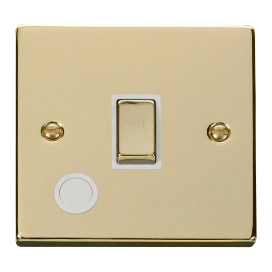 VPBR522WH Deco 20A 1 Gang DP 'Ingot' Switch With F