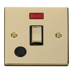 VPBR523BK Deco 20A 1 Gang DP 'Ingot' Switch With F