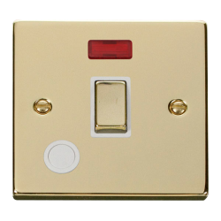 VPBR523WH Deco 20A 1 Gang DP 'Ingot' Switch With F