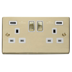 VPBR580WH Deco 13A Ingot 2 Gang Switched Sockets W