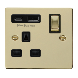 VPBR585BK Deco DECO 'INGOT' 13A 1  GANG  SWITCHED