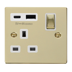VPBR585WH Deco DECO 'INGOT' 13A 1  GANG  SWITCHED