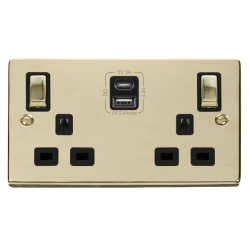 VPBR586BK Deco 2G 13A SW SKT 4.2A A&C USB INGOT VP