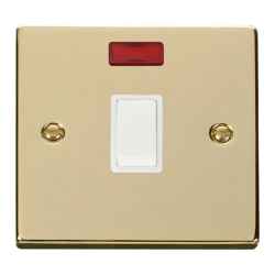 VPBR623WH Deco 20A 1 Gang DP Switch + Neon - White