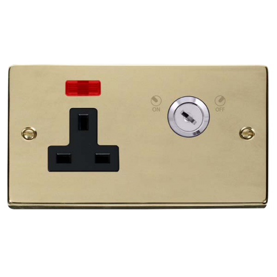 VPBR675BK Deco 13A 1 Gang DP Key Lockable Socket W