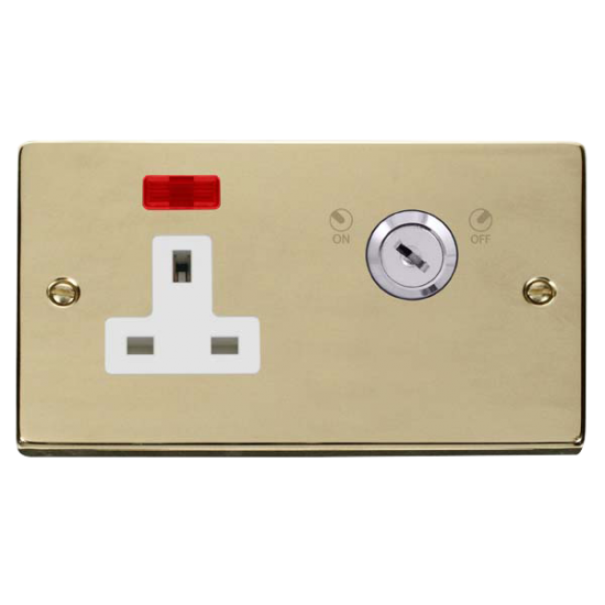 VPBR675WH Deco 13A 1 Gang DP Key Lockable Socket W