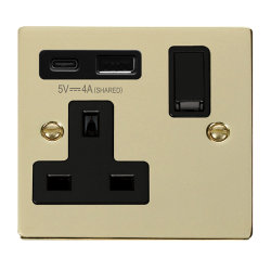 VPBR785BK Deco DECO 'NON INGOT' 13A 1  GANG  SWITC