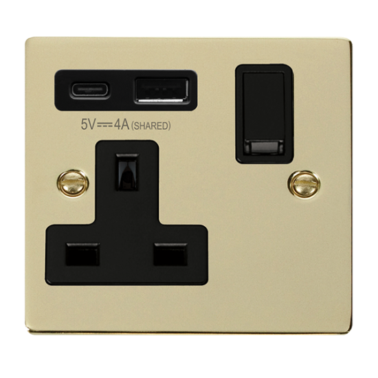VPBR785BK Deco DECO 'NON INGOT' 13A 1  GANG  SWITC