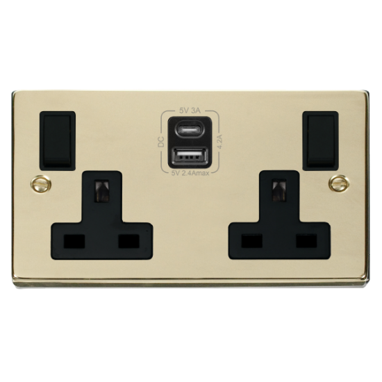 VPBR786BK Deco 2G 13A SW SKT 4.2A A&C USB VPBR BK