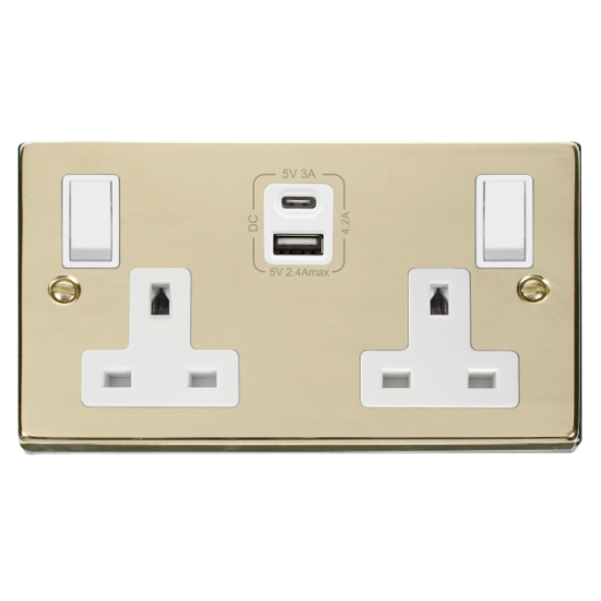 VPBR786WH Deco 2G 13A SW SKT 4.2A A&C USB VPBR WH