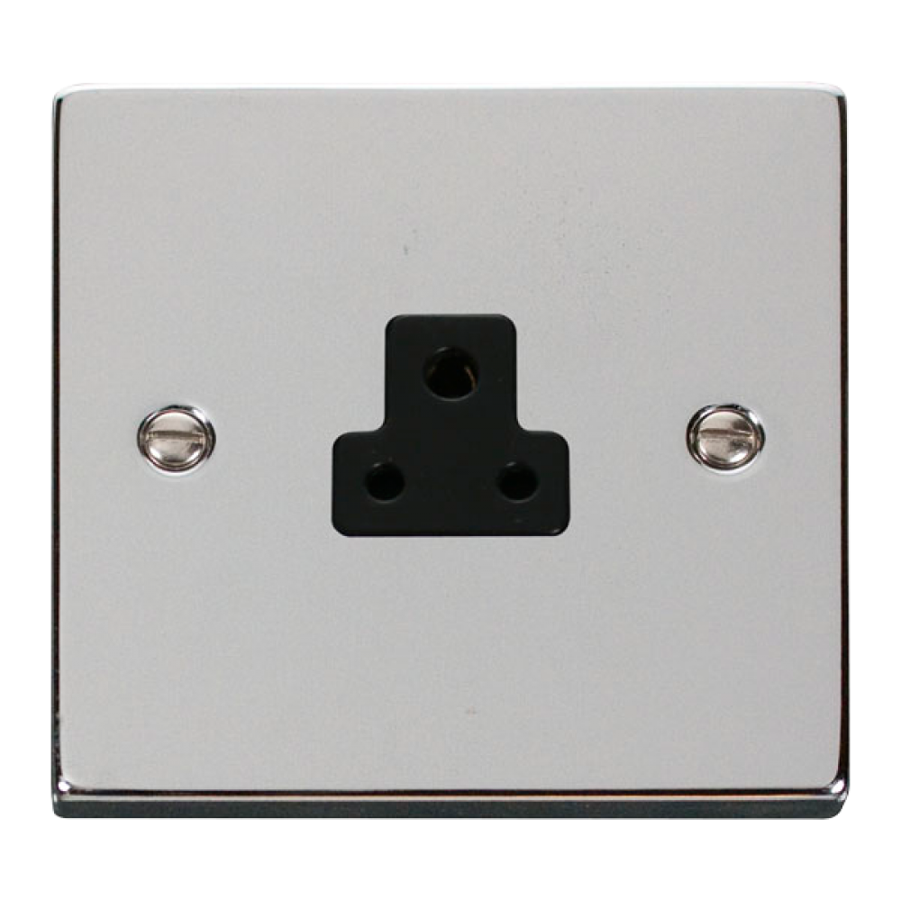 Scolmore Click Deco VPCH039BK 2A Round Pin Socket Outlet Polished ...