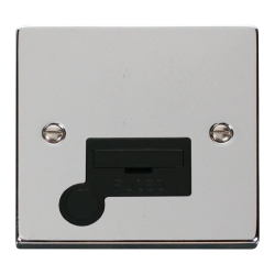 Scolmore Click Deco VPCH050BK 13Amp Fused Connection Unit With Optional Flex Outlet Polished Chrome Black Inserts