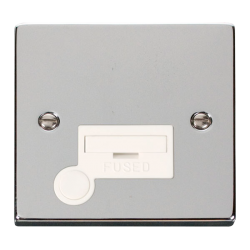 Scolmore Click Deco VPCH050WH 13Amp Flex Connection Unit With Optional Flex Outlet Polished Chrome White Inserts