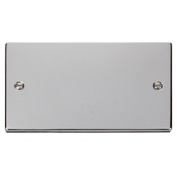 Scolmore Click Deco VPCH061 2 Gang Blank Plate Polished Chrome