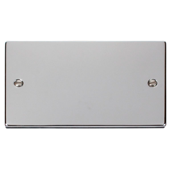 Scolmore Click Deco VPCH061 2 Gang Blank Plate Polished Chrome