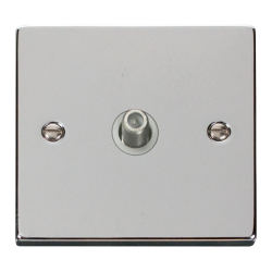 Scolmore Click Deco VPCH156WH Non-Isolated Single Satellite Outlet Polished Chrome White Inserts