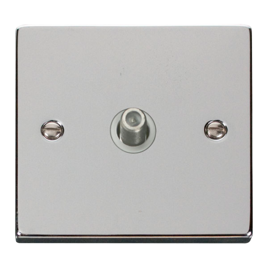 Scolmore Click Deco VPCH156WH Non-Isolated Single Satellite Outlet Polished Chrome White Inserts