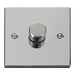Scolmore Click Deco VPCH161 1 Gang 2 Way 100W Dimmer Switch Polished Chrome
