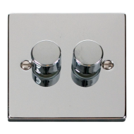 Scolmore Click Deco VPCH162 2 Gang 2 Way 100W Dimmer Switch Polished Chrome