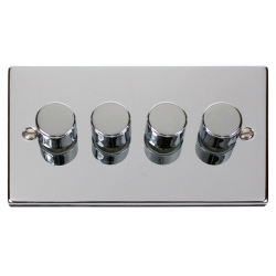 Scolmore Click Deco VPCH164 4 Gang 2 Way 100W Dimmer Switch Polished Chrome
