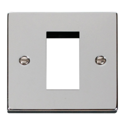 Scolmore Click Deco VPCH310 1 Gang New Media Unfurnished Plate - 1 Aperture Polished Chrome