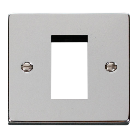 Scolmore Click Deco VPCH310 1 Gang New Media Unfurnished Plate - 1 Aperture Polished Chrome