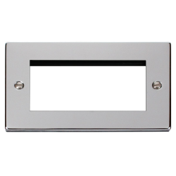 Scolmore Click Deco VPCH312 2 Gang New Media Unfurnished Plate - 4 Apertures Polished Chrome