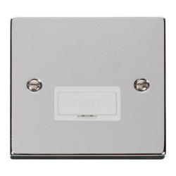 Scolmore Click Deco VPCH650WH 13A Fused Connection Unit Polished Chrome White Inserts