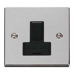  Scolmore Click Deco VPCH651BK 13A DP Switched Fused Connection Unit Polished Chrome Black Inserts