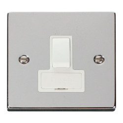 Scolmore Click Deco VPCH651WH 13A DP Switched Fused Connection Unit Polished Chrome White Inserts