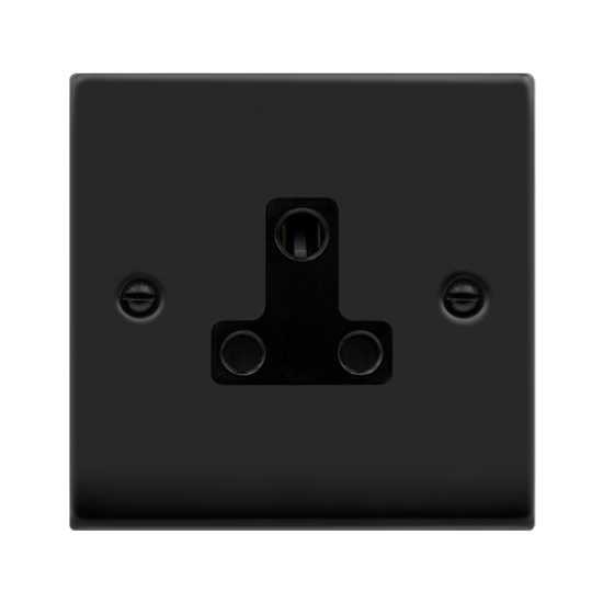 VPMB038BK Deco VP MATT BLACK 5A ROUND PIN SCKET OU