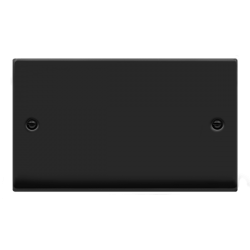 VPMB061 Deco VP MATT BLACK 2-GANG BLANK PLATE