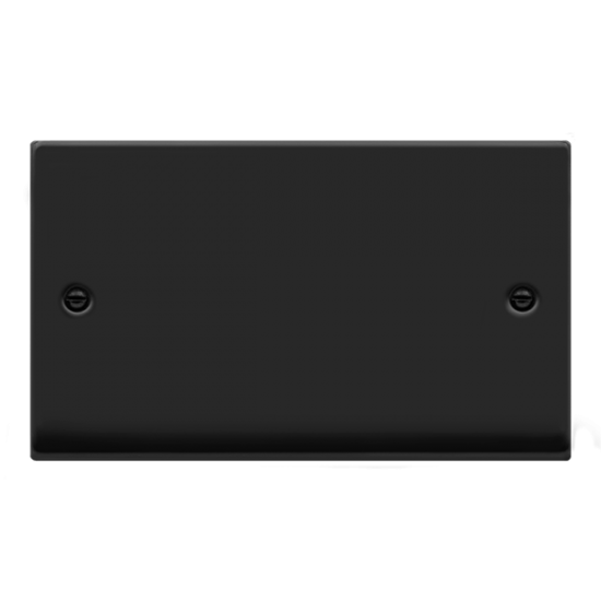 VPMB061 Deco VP MATT BLACK 2-GANG BLANK PLATE