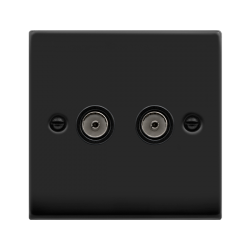 VPMB066BK Deco VP MATT BLACK 1 GANG TWIN CO- AXIAL