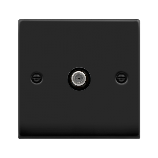 VPMB156BK Deco VP MATT BLACK 1GANG SATELITE OUTLET