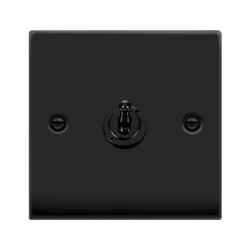 VPMB421 Deco VP MATT BLACK 10AX 1GANG 2WAY TOGGLE