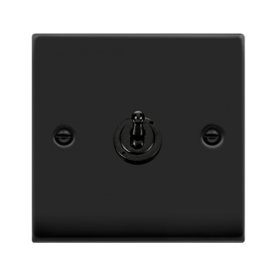 VPMB421 Deco VP MATT BLACK 10AX 1GANG 2WAY TOGGLE